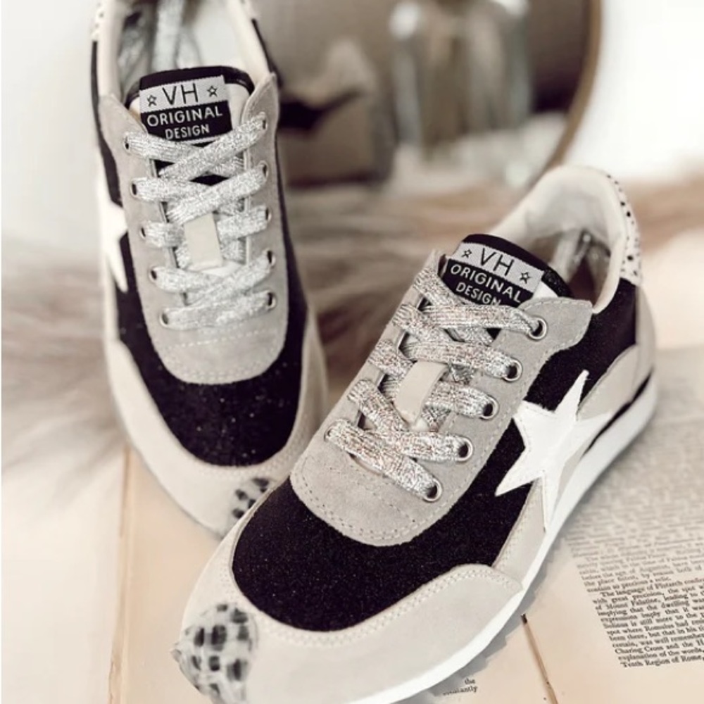 Vintage Havana Black and Gray Sneakers Retro-Inspired Design